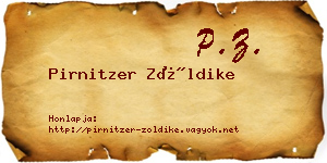 Pirnitzer Zöldike névjegykártya